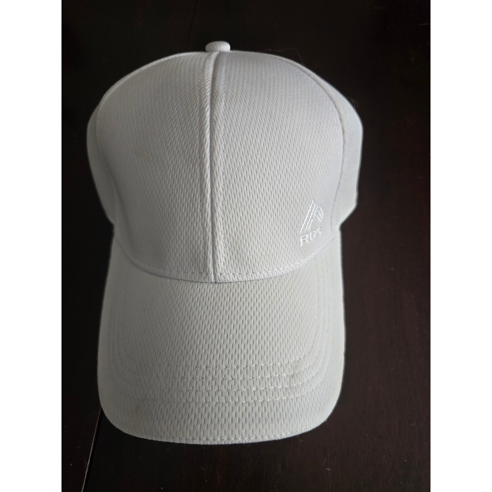 RBX White Active Baseball Hat Adjustable Strapback Textured Sport Cap RXV1053W